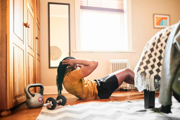 Person doing a short home workout session